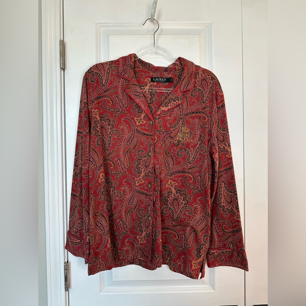 Lauren Ralph Lauren Paisley Cotton-Blend Jersey Sleep Set (Size L) - Picture 2 of 16